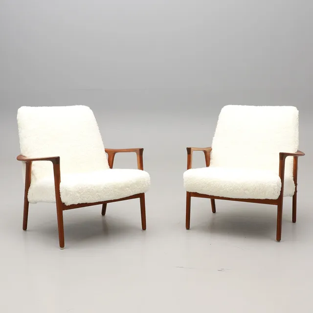 INGE ANDERSSON. FÅTÖLJER, ett par, "Tunis", Bröderna Andersson, Ekenässjön.