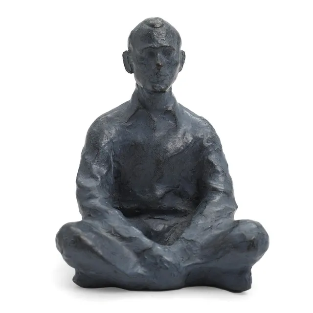 Meditating Man, 2016. Signed and dated PM 16. Painted bronze. H. 12 cm.