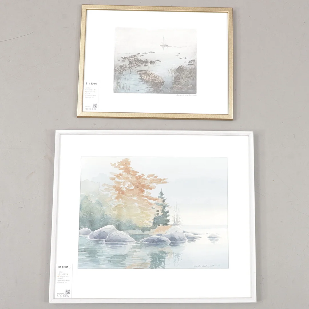 HORST ECKHARDT. 2 st, akvarell och litografi, signerade, delvis daterade. — Paintings — Växjö Auktionskammare
