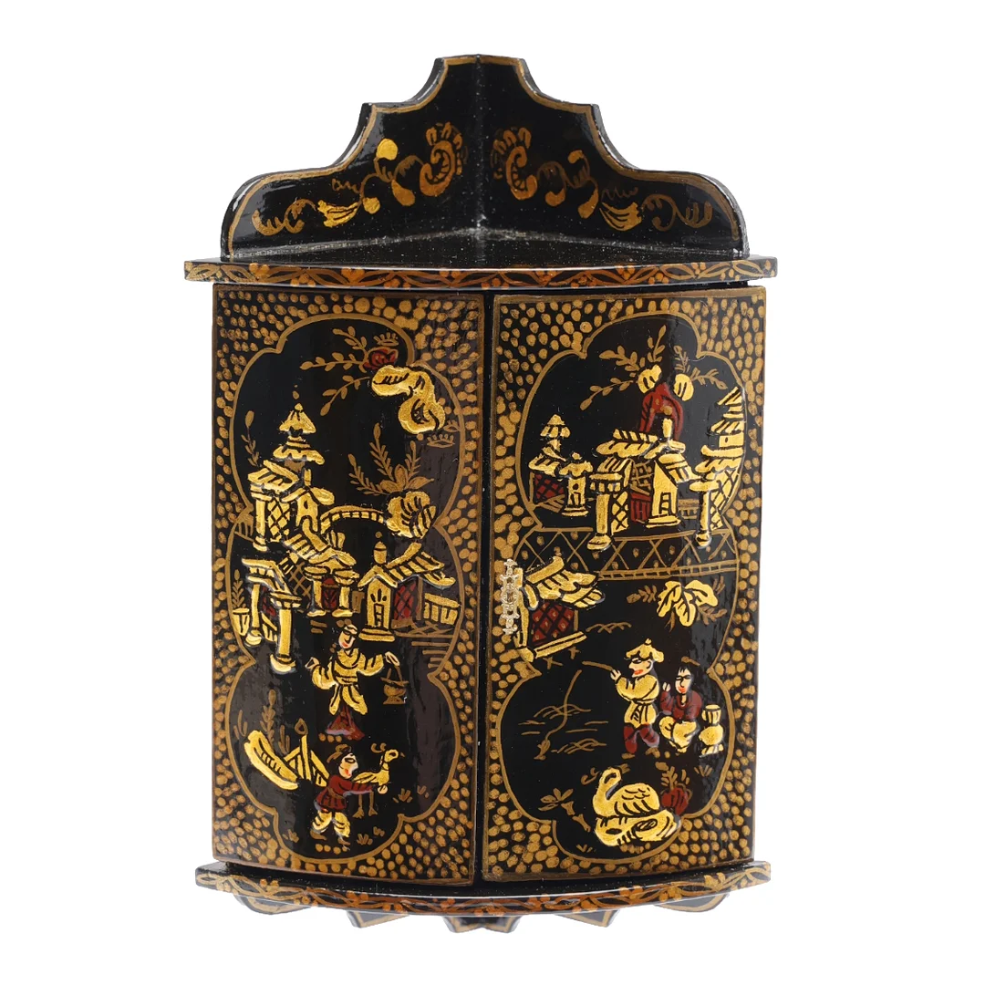 JUDITH DUNGER - DOLLS' HOUSE CORNER CUPBOARD IN LACQUERED CHINOISERIE. — Other toys — Young's Auctions