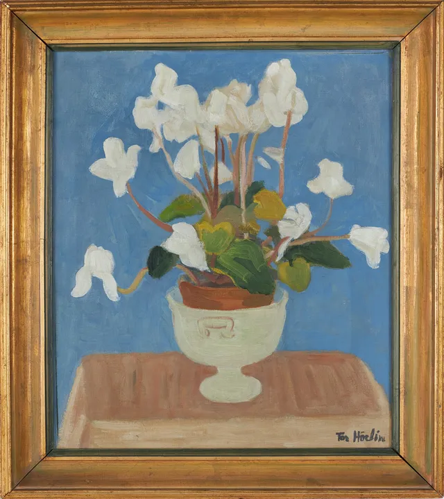 TOR HÖRLIN. Blomsterstilleben, olja på duk, signerad.