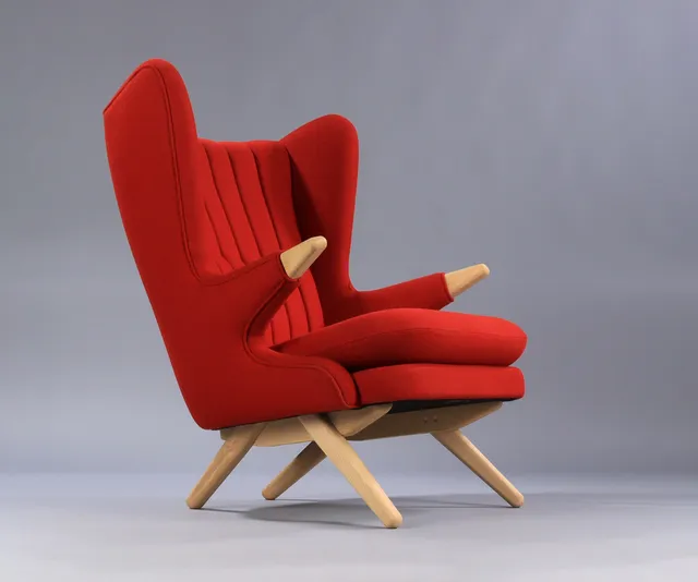 Svend Skipper. Armchair 'Bamsestol' with nails and legs in soap-treated oak