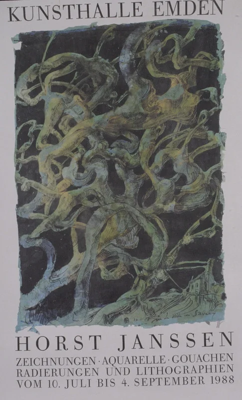 HORST JANSSEN. Affisch, offsettryck. Signerad. — Engravings & Prints — Halmstads Auktionskammare