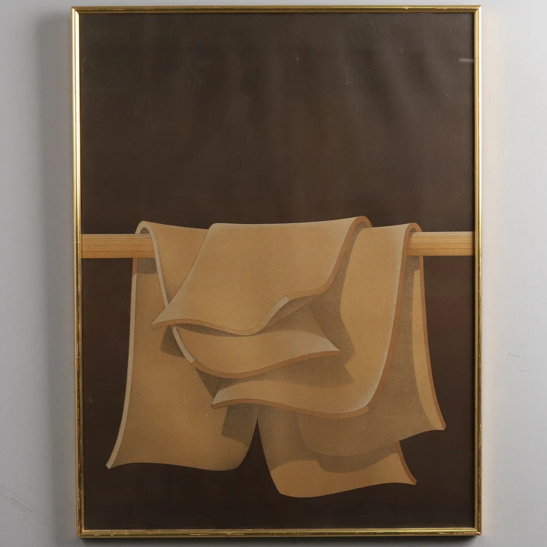 LENNART NYSTRÖM. Färglitografi, Épreuve d'Artiste, komposition på svart bakgrund, signerad. — Paintings — Örebro Stadsauktioner