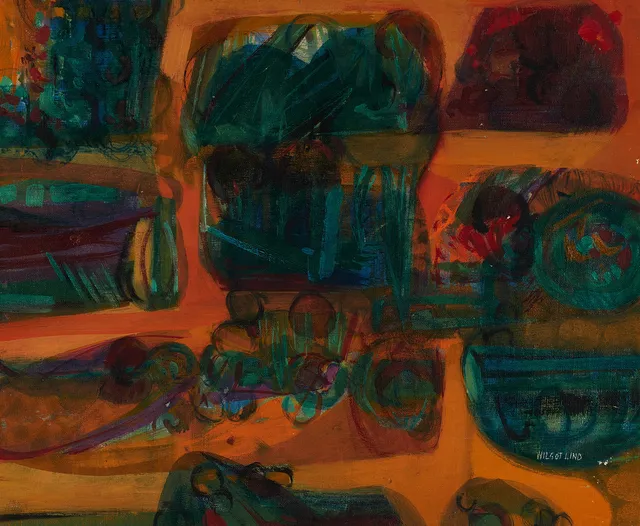 WILGOT LIND (1915-1996), "Landskap, Danaland", signerad, olja på duk.