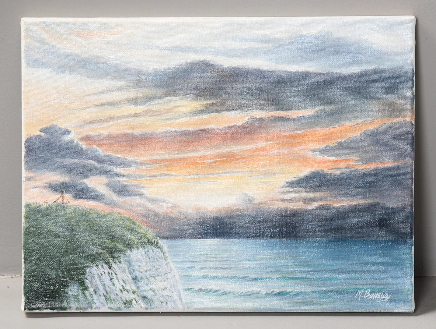 MICK BENSLEY (BRITISH, 1944-2023) SUNSET COASTAL VIEW. — Paintings — Bishop & Miller