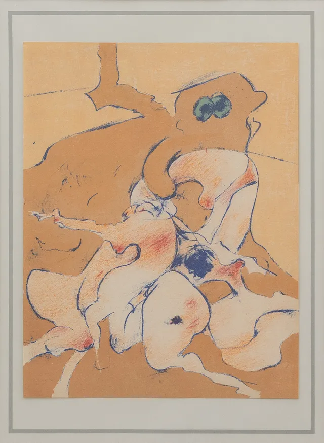 DOROTHEA TANNING. Komposition, litografiskt tryck, osignerad.