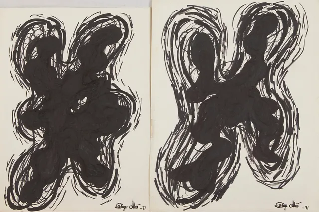 BIRGER ALSIÖ (1941-2021). (2) "Punkterad streckkomposition IV", "Punkterad streckkomposition VII", tusch.