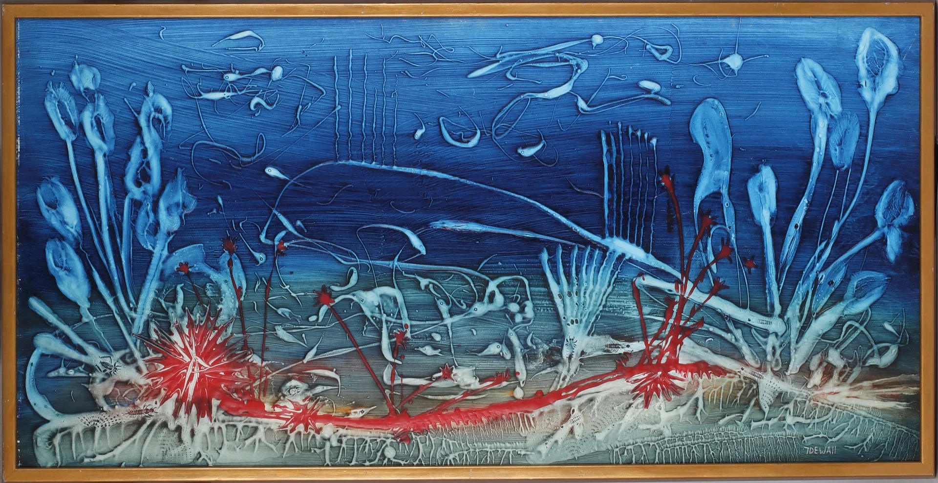 OLLE IDEWALL. Komposition, blandteknik på pannå, signerad. — Paintings — Stadsauktion Sundsvall