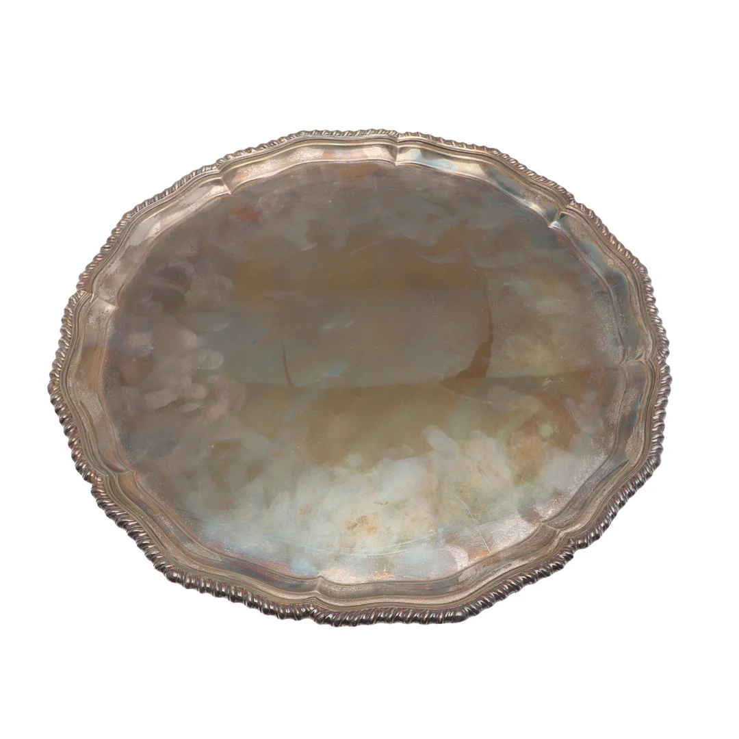 A SILVER SALVER. — Silver — Lawrences Auctioneers