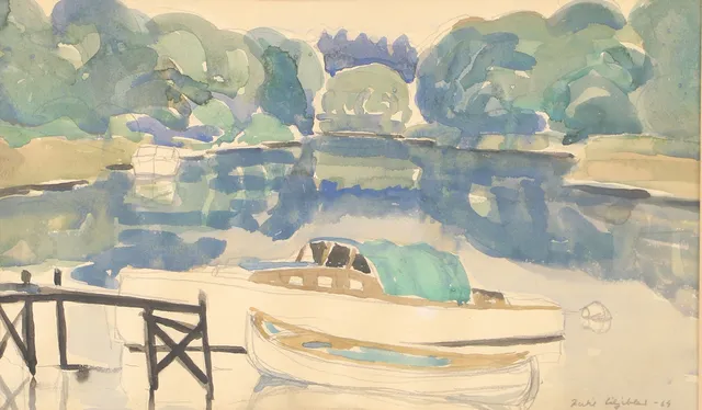 BERTIL LILJEBLAD. Rönne å, akvarell, signerad -64.