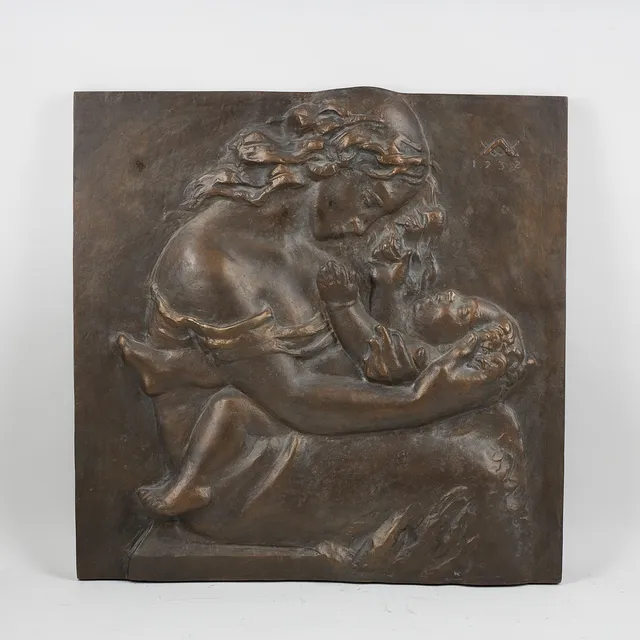 WÄINÖ AALTONEN (1894-1966). "Mitt hjärtas sång, signerad samt daterad 1932, bronsrelief.
