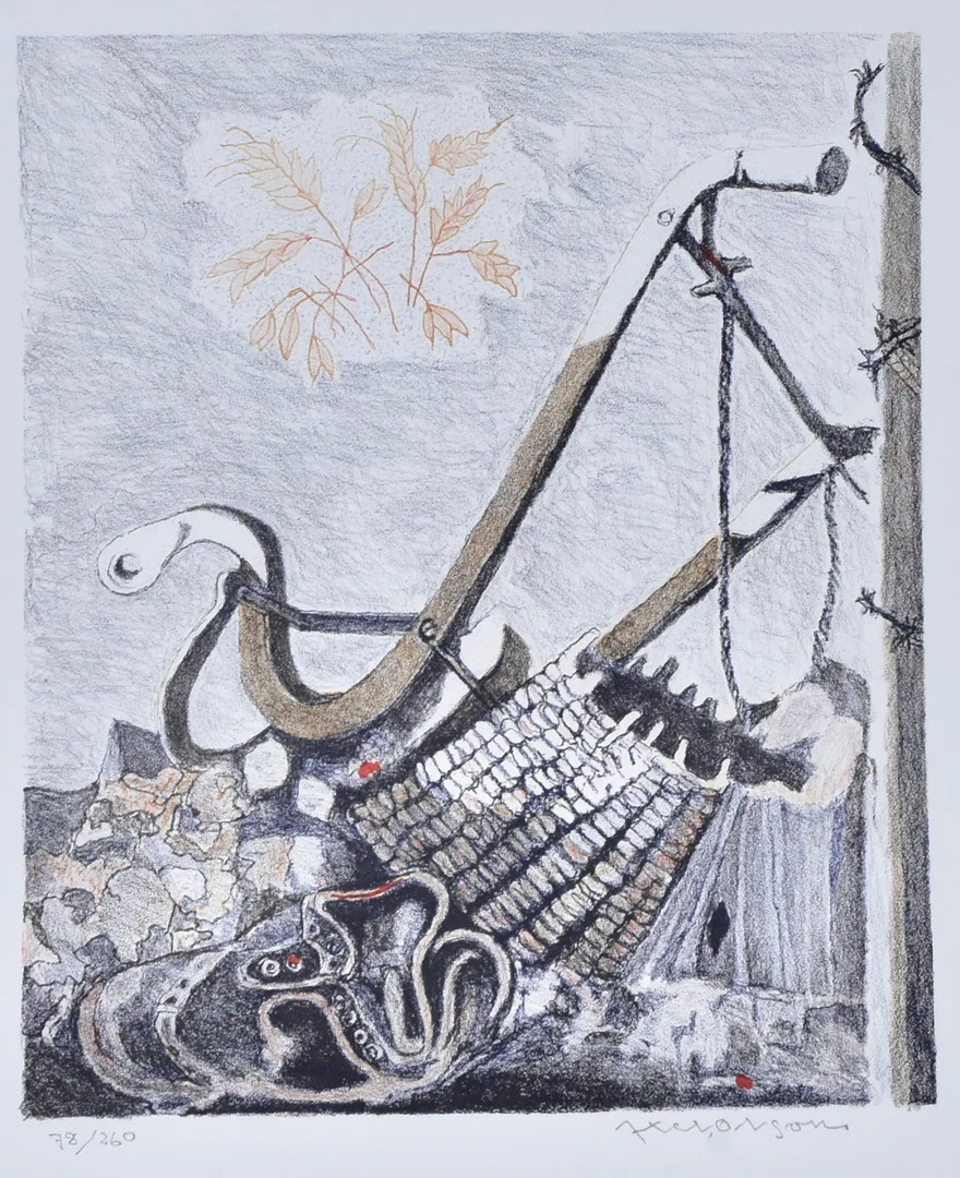 AXEL OLSON. Färglitografi. — Engravings & Prints — Halmstads Auktionskammare