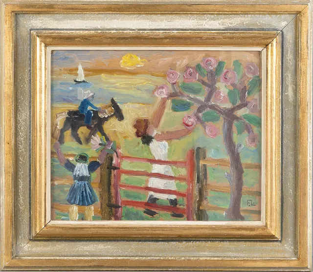 FRANS LARSSON. "Sommar", olja på pannå.
