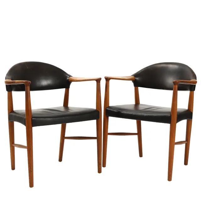 Kurt Olsen. Pair of armchairs model 223 with teak frames, 1960s