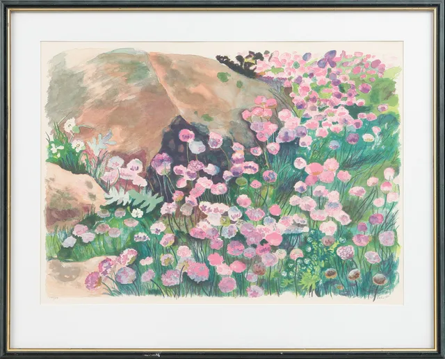 EVY LÅÅS. Blommor, färglitografi, signerad och numrerad 104/150.