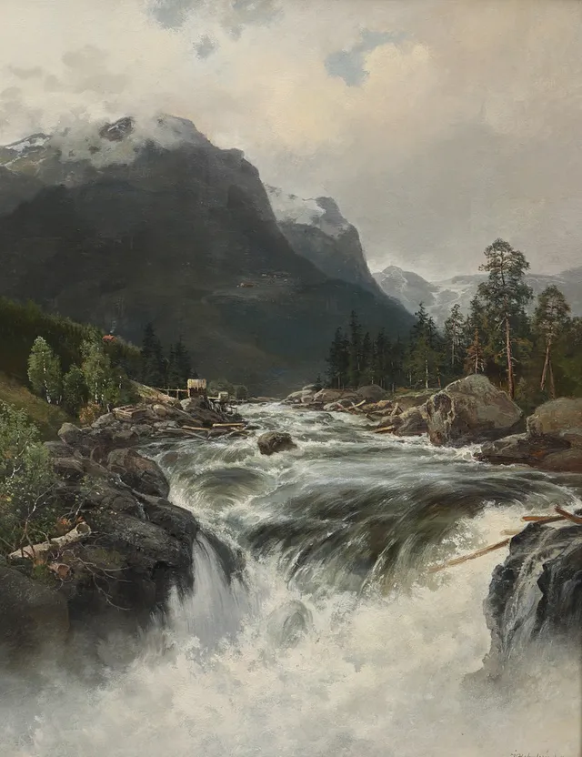 JOSEFINA HOLMLUND. Olja på duk, fjordlandskap, signerad och daterad 94.