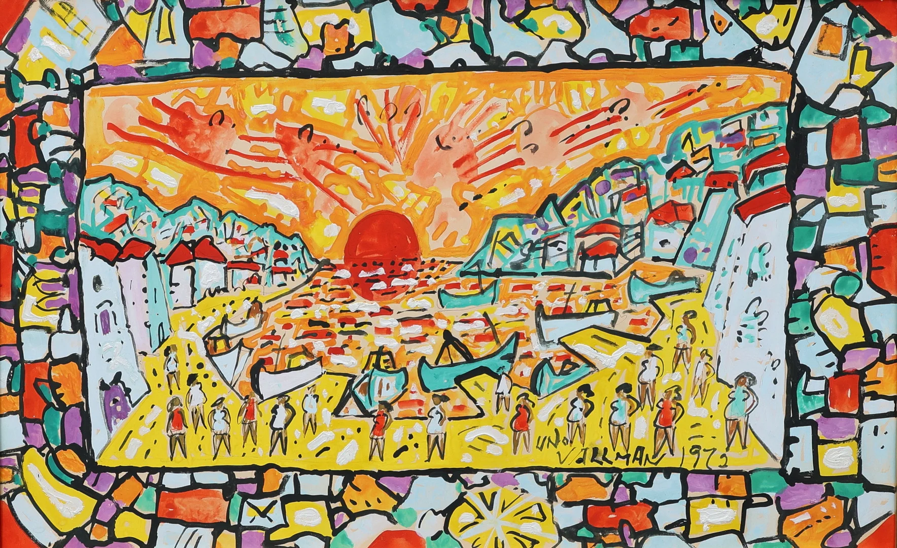 UNO VALLMAN. Blandteknik, komposition, signerad, daterad 1972. — Paintings — Gomér & Andersson Jönköping