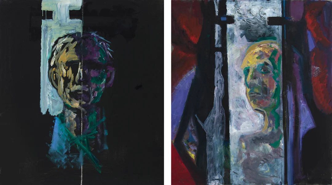 Bleken, Håkon — "Selvportrett (dobbelt)" 2018 — Kunst/Maleri — Blomqvist