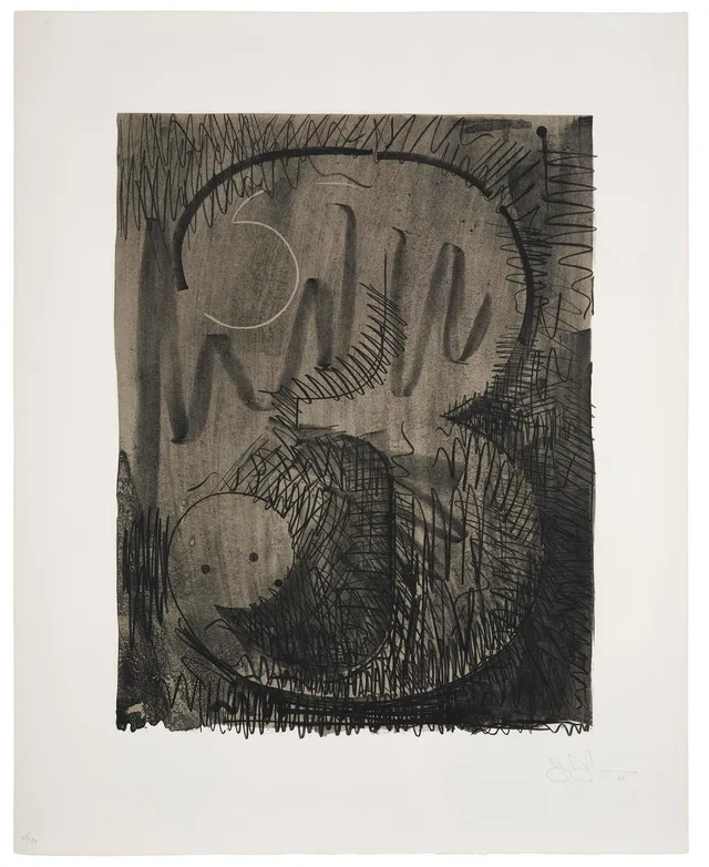 Jasper Johns, "Figure 3" ur: Black Numerals Series.