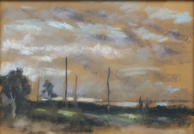 LOTTE LASERSTEIN. TECKNING, pastell, signerad.