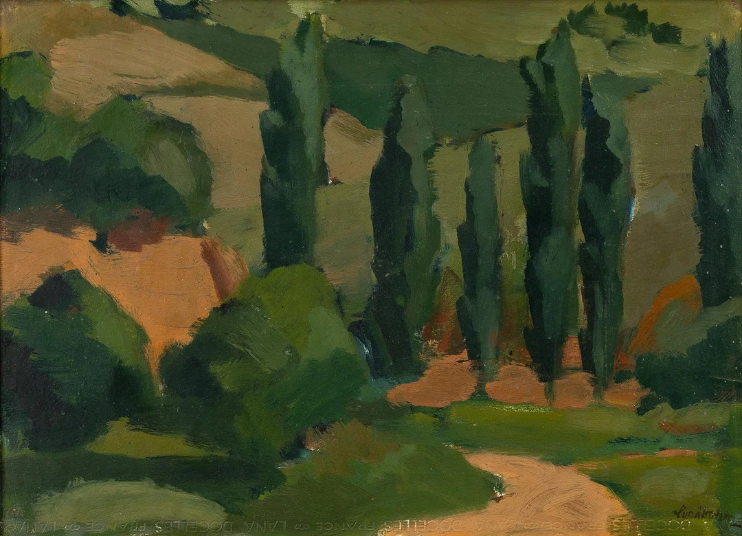 Sixten Lundbohm, Cypresser, Roussillon. — Konst/Modern svensk konst — Bukowskis