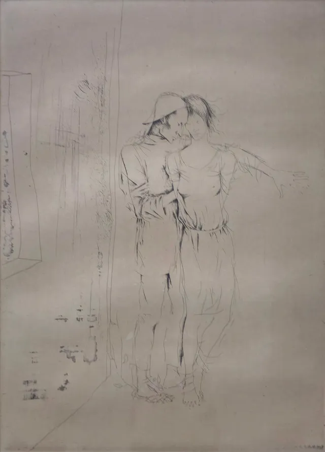 MONTSERRAT GUDIOL. PAREJA. OBRA GRÁFICA. FIRMADA Y JUSTIFICADA A LÁPIZ.