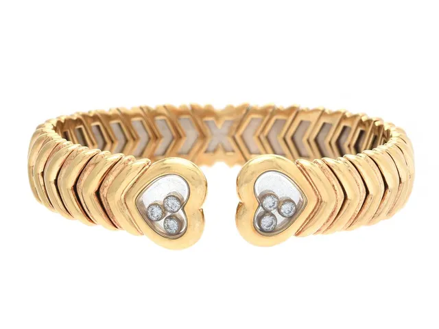CHOPARD, armband, Happy Diamonds, 18K guld, briljantslipade diamanter ca 0,18 ctv, ca TW/VVS, stl 15, vikt 52,4 g.