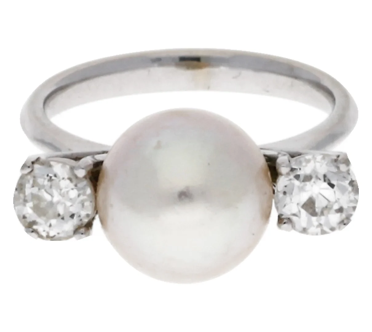 Pearl and diamonds ring, mid 20th Century. — Rings — Balclis