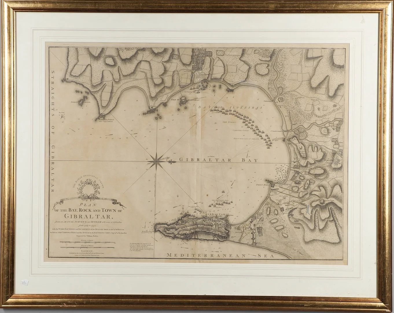 'A PLAN OF THE BAY, ROCK AND TOWN OF GIBRALTAR. — Maps — Lawrences Auctioneers