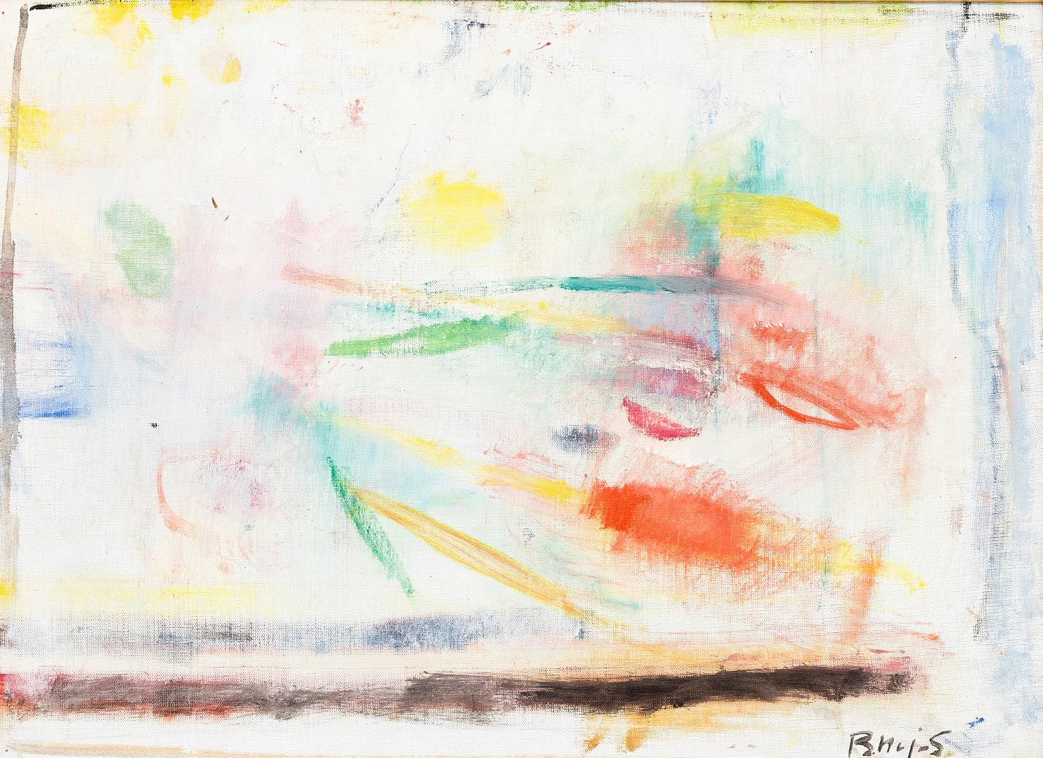 BRITTMARI JACOBSON. Abstrakt komposition, olja på duk, signerad Bmj-s. — Paintings — Auktionshuset Kolonn