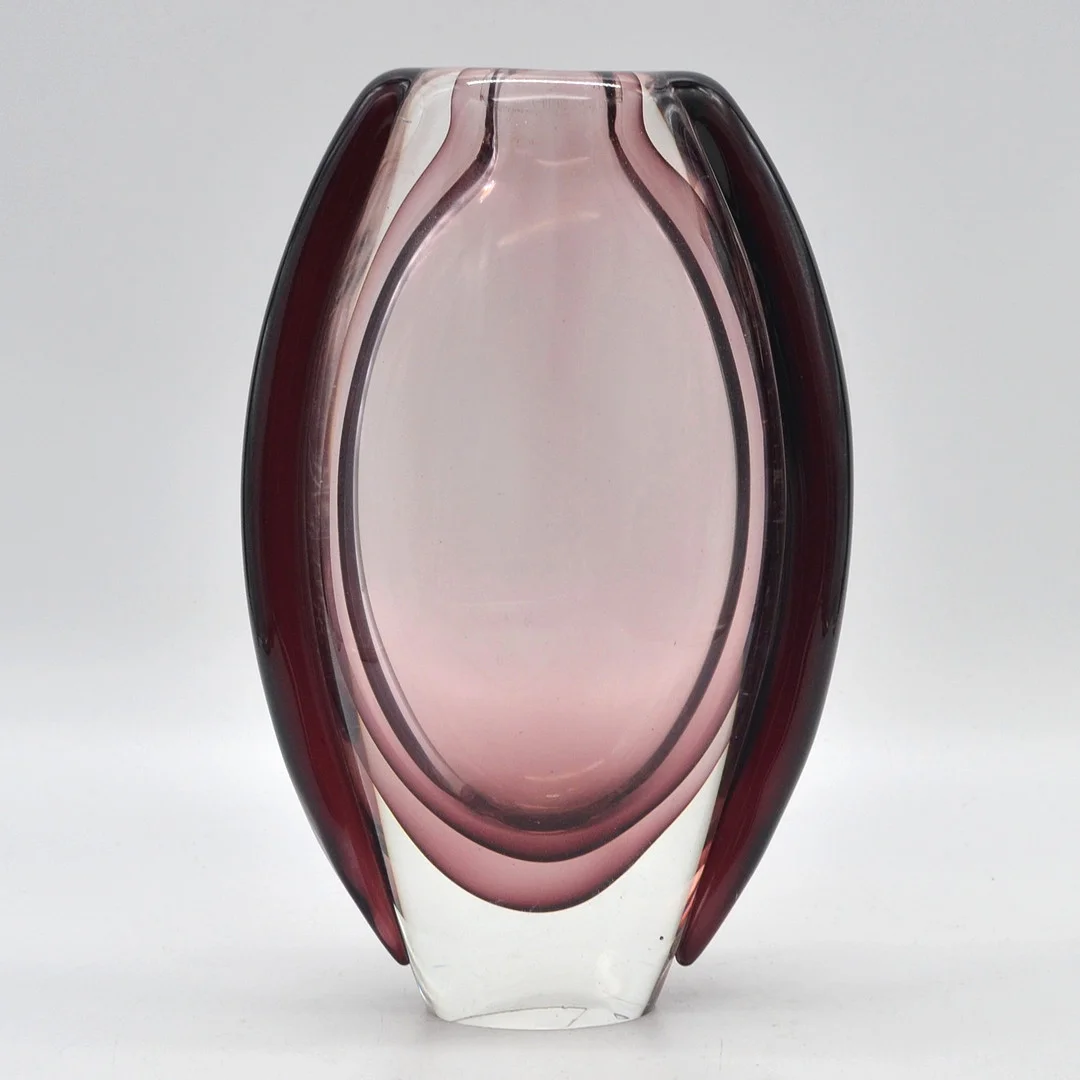 FLAVIO POLI. DESIGNERVASE, MEHRFACHES STUDIOGLAS, SOMMERSO, ITALIEN, UM 1960ER JAHRE. — Art glass — Kunst- und Auktionshaus Kleinhenz