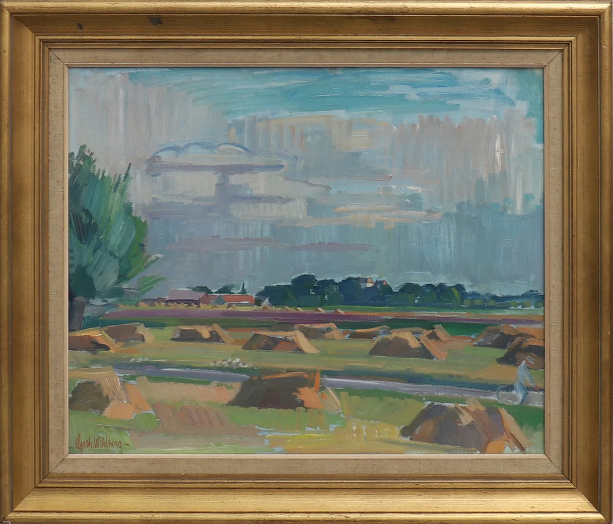 GERHARD WIHLBORG. "MOT KYRKAN, HÖSTDAG, LÖDERUP". — Paintings — Crafoord Auktioner Lund