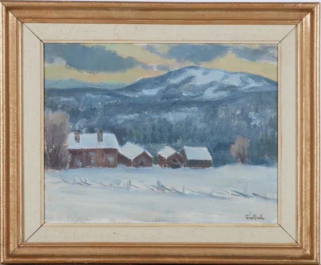 BERNHARD ÖNSTAD. Vinterlandskap, olja på duk, signerad Önstad.