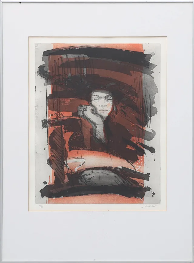 NORBERT ROBLES. färgetsning, figurkomposition, numrerad 32/35, signerad Robles.