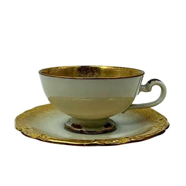 DÜRRBECK & RUCKDÄSCHEL. ART DÉCO PORZELLAN-SAMMELTASSE MIT UNTERTASSE.