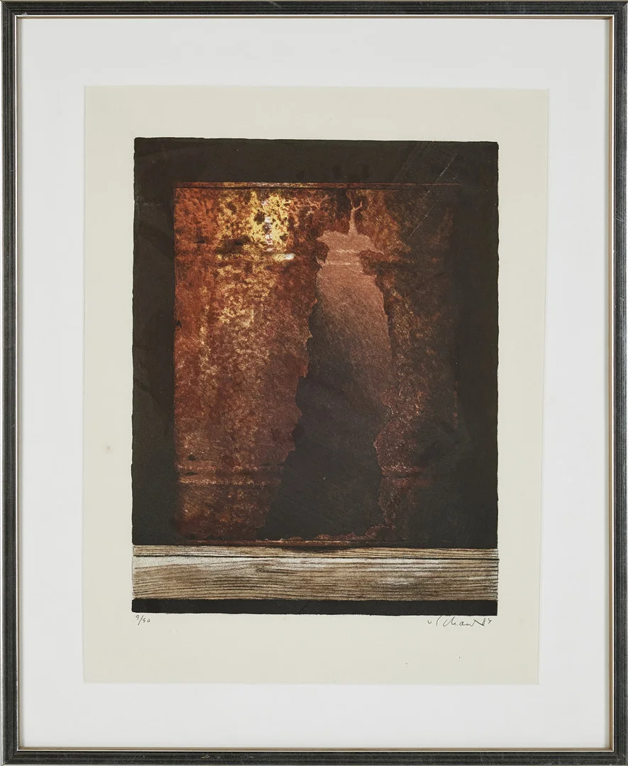 PHILIP VON SCHANTZ. Komposition, färglitografi, signerad v Schantz -84. — Engravings & Prints — Stockholms Auktionsverk Magasin 5