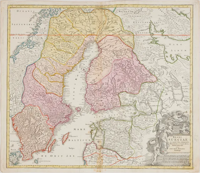 HOMANNS KARTA ÖVER SKANDINAVIEN, ca 1730.