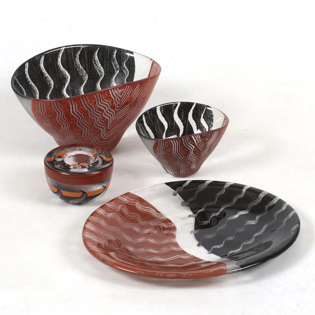 MONICA BACKSTRÖM. 4 st, "Tonga", glas, Kosta Boda. — Art glass — Stadsauktion Sundsvall