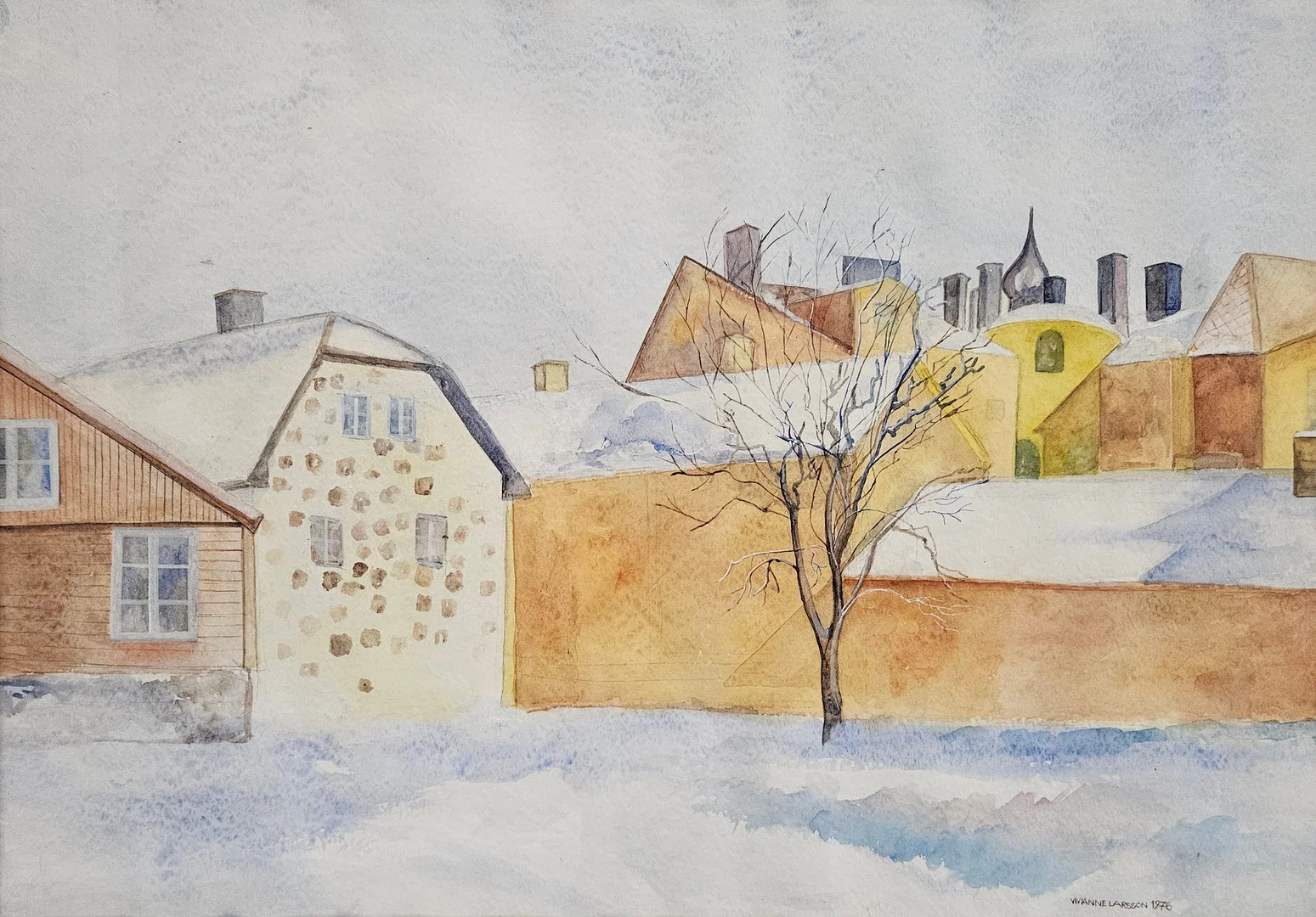 VIVIANNE LARSSON. Akvarell, signerad och daterad 1976. — Paintings — Auktionshuset Thörner & Ek