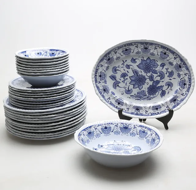 MATSERVIS, 30 delar, "Blue Butterfly", Adams, Wedgwood group, England.
