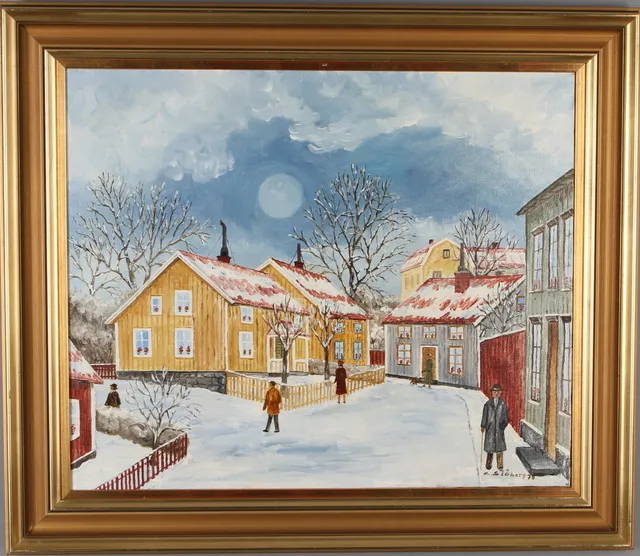 CURT SJÖBERG. Gamla Copmansgatan, olja på duk, signerad.