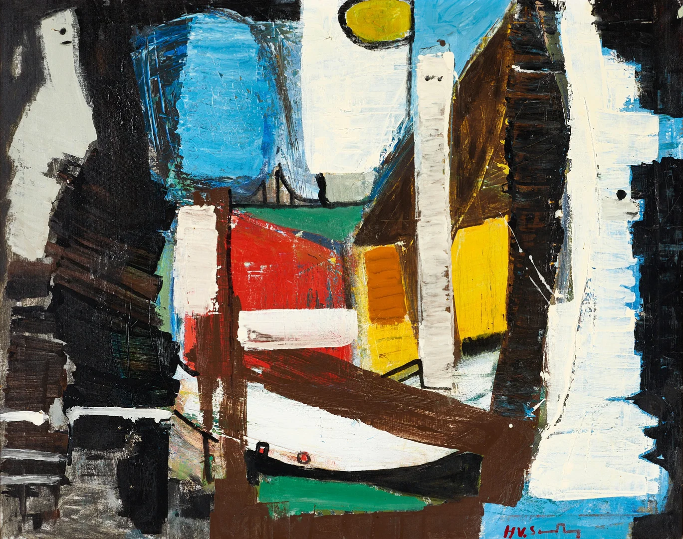 HANS VALTER SUNDBERG (1922-2004). "Uteslutande av möjlighet", signerad HV.S, olja på duk. — Paintings — Crafoord Auktioner Stockholm