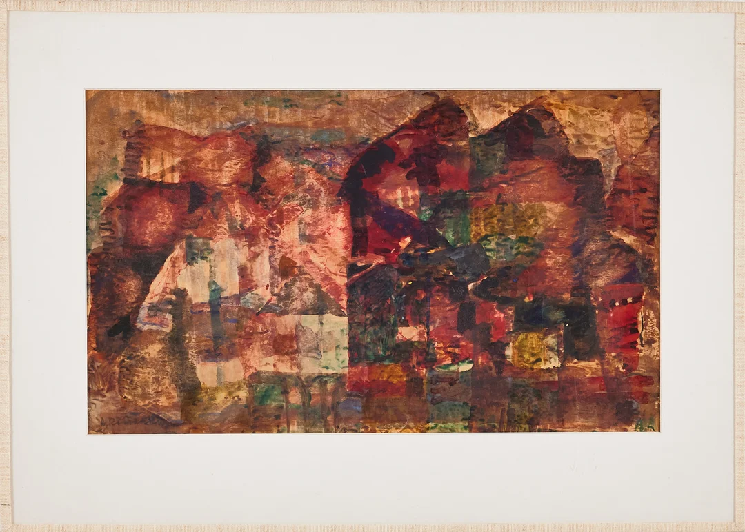 ARMAND ROSSANDER (1914-1976). Komposition, blandteknik på papper. — Paintings — Stockholms Auktionsverk Magasin 5