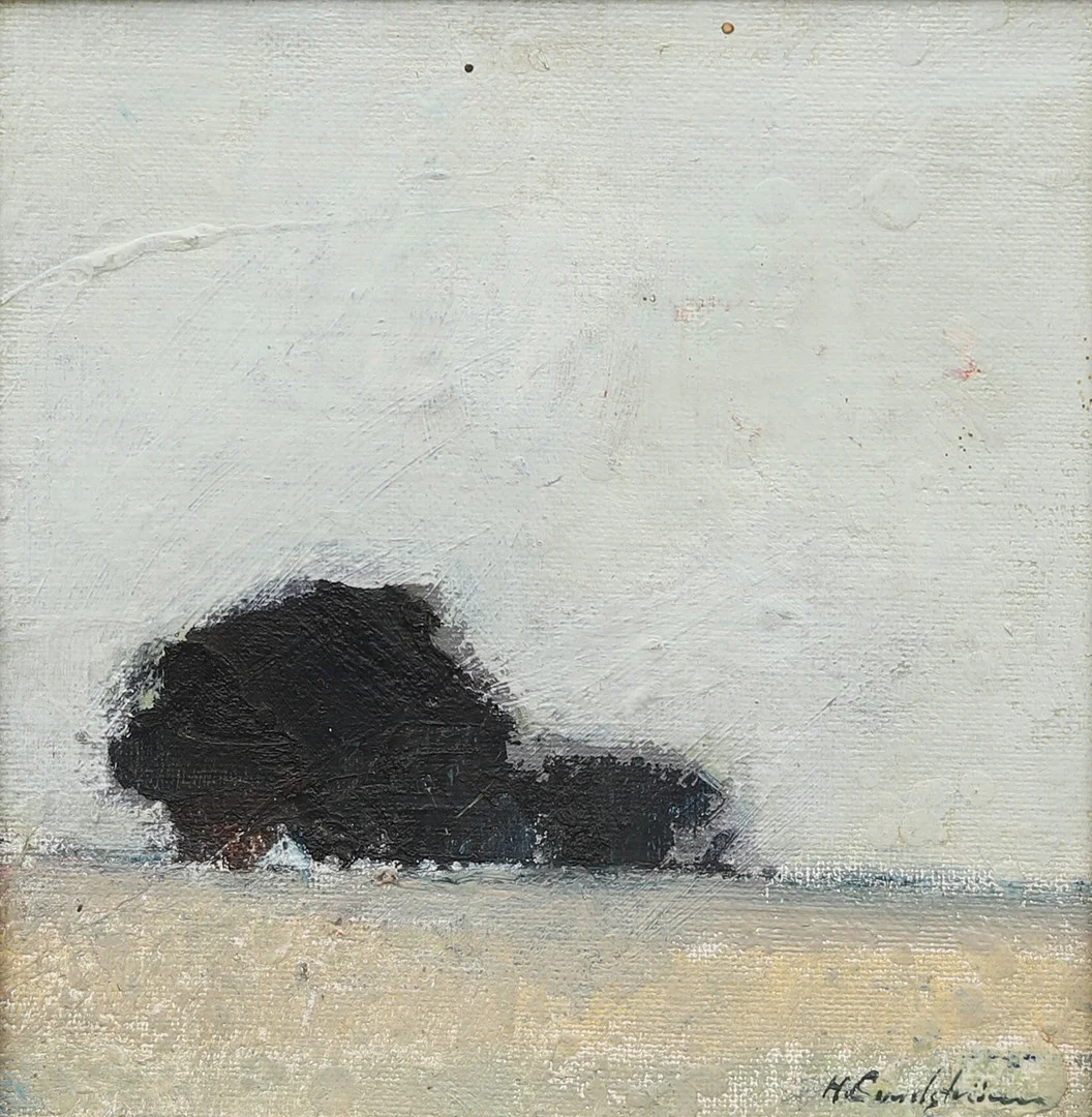 HELGE LUNDSTRÖM. "Gård vid Gislöv", olja på uppfodrad duk, signerad och daterad -76. — Paintings — Crafoord Auktioner Malmö