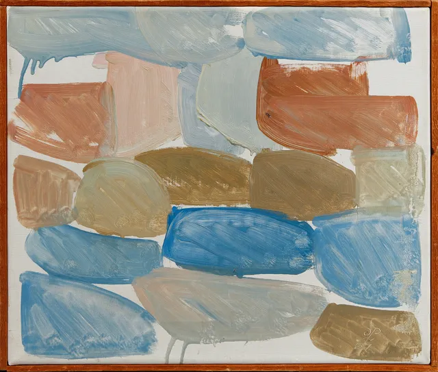 ORVAR PALM. "Stadsbild", olja på duk, signerad coh daterad -61.