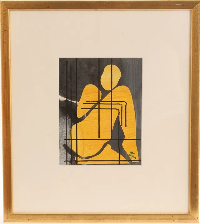 ALF STAFLUND. Collage/Blandteknik, signerad.