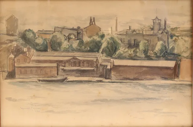 GUNNAR SVENSSON. Akvarell, signerad, daterad -20 (1920).