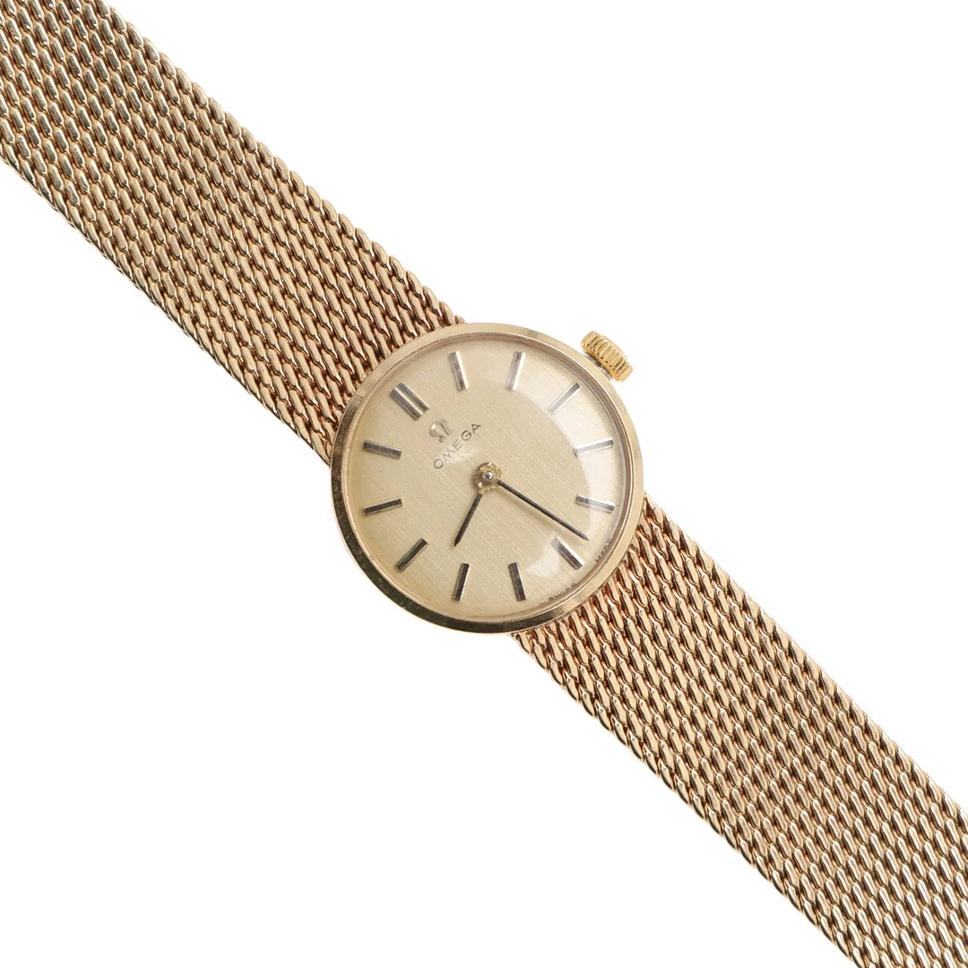 A LADY'S 9CT GOLD WRISTWATCH BY OMEGA. — Wristwatches — Lawrences Auctioneers