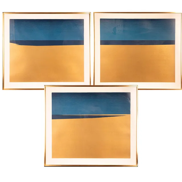 ARNE OLSSON. TRIPTYK, litografier, "Gyllene strand" Signerade.